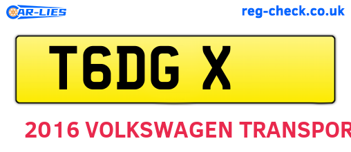 T6DGX are the vehicle registration plates.