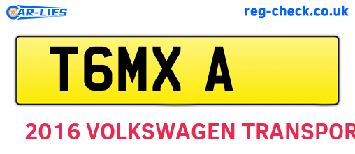 T6MXA are the vehicle registration plates.