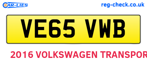 VE65VWB are the vehicle registration plates.