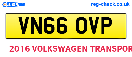 VN66OVP are the vehicle registration plates.