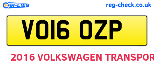 VO16OZP are the vehicle registration plates.
