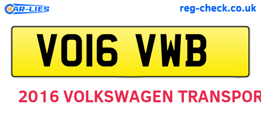 VO16VWB are the vehicle registration plates.
