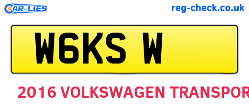 W6KSW are the vehicle registration plates.
