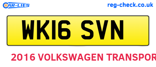WK16SVN are the vehicle registration plates.