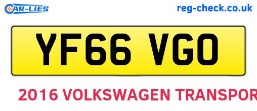 YF66VGO are the vehicle registration plates.