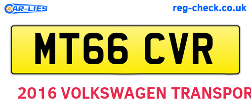 MT66CVR are the vehicle registration plates.