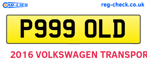 P999OLD are the vehicle registration plates.