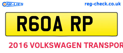 R60ARP are the vehicle registration plates.