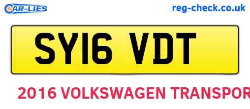 SY16VDT are the vehicle registration plates.