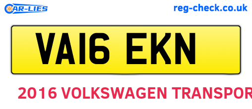 VA16EKN are the vehicle registration plates.