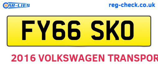FY66SKO are the vehicle registration plates.