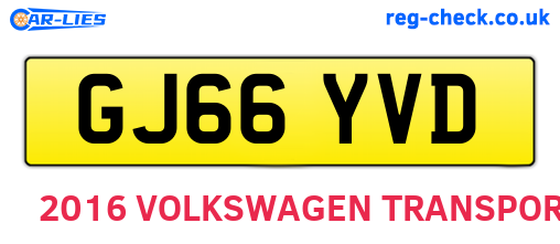 GJ66YVD are the vehicle registration plates.