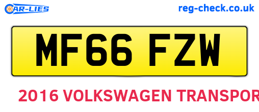 MF66FZW are the vehicle registration plates.