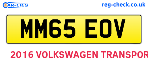 MM65EOV are the vehicle registration plates.