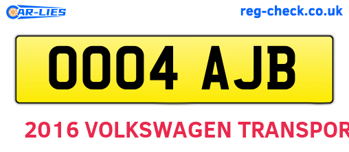 OO04AJB are the vehicle registration plates.