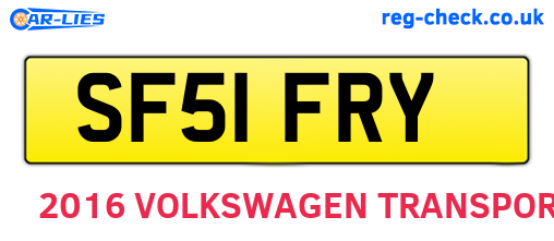 SF51FRY are the vehicle registration plates.