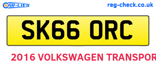 SK66ORC are the vehicle registration plates.