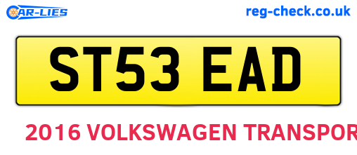 ST53EAD are the vehicle registration plates.