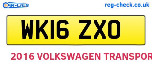 WK16ZXO are the vehicle registration plates.