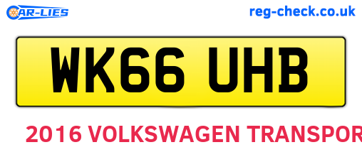 WK66UHB are the vehicle registration plates.