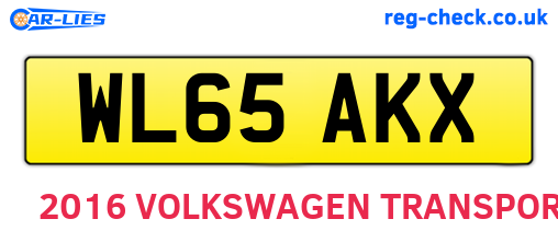 WL65AKX are the vehicle registration plates.