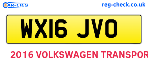 WX16JVO are the vehicle registration plates.