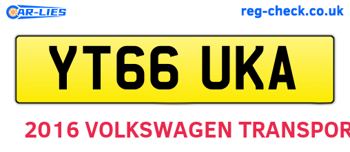 YT66UKA are the vehicle registration plates.