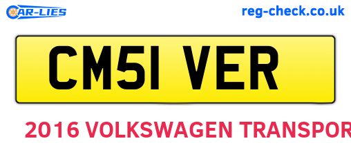 CM51VER are the vehicle registration plates.