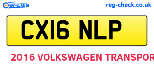 CX16NLP are the vehicle registration plates.