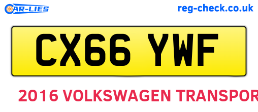 CX66YWF are the vehicle registration plates.