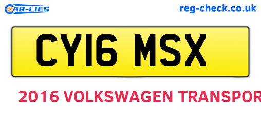 CY16MSX are the vehicle registration plates.