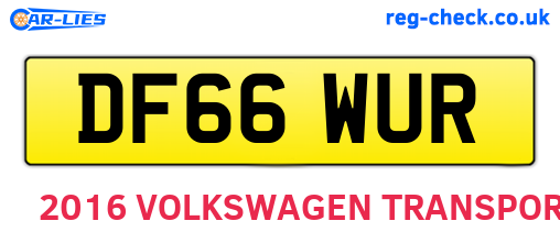 DF66WUR are the vehicle registration plates.