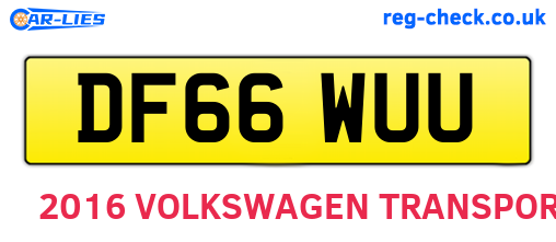 DF66WUU are the vehicle registration plates.
