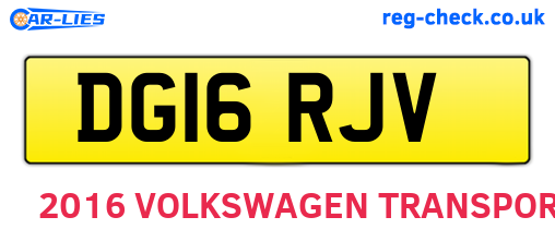 DG16RJV are the vehicle registration plates.