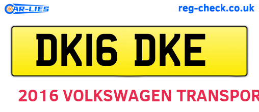 DK16DKE are the vehicle registration plates.
