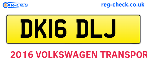 DK16DLJ are the vehicle registration plates.