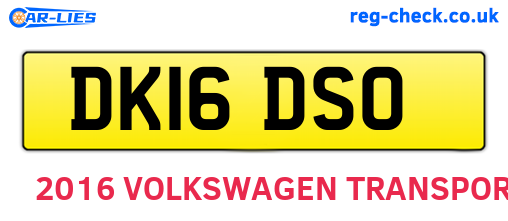 DK16DSO are the vehicle registration plates.