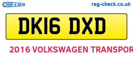 DK16DXD are the vehicle registration plates.