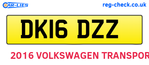 DK16DZZ are the vehicle registration plates.