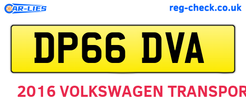 DP66DVA are the vehicle registration plates.
