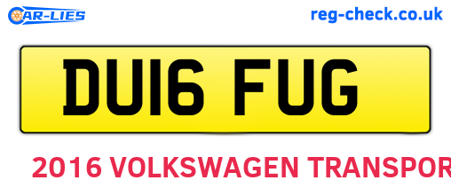 DU16FUG are the vehicle registration plates.