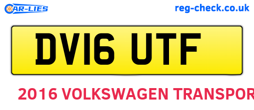 DV16UTF are the vehicle registration plates.