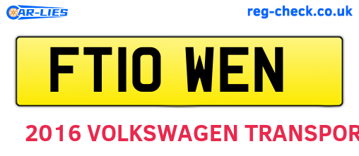 FT10WEN are the vehicle registration plates.