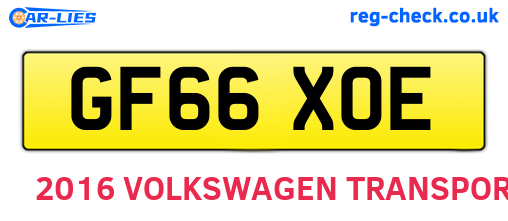 GF66XOE are the vehicle registration plates.