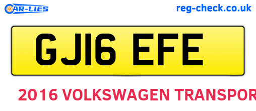 GJ16EFE are the vehicle registration plates.