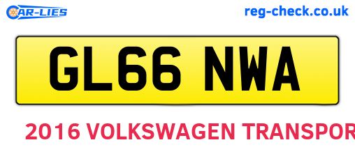 GL66NWA are the vehicle registration plates.