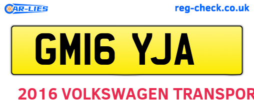 GM16YJA are the vehicle registration plates.