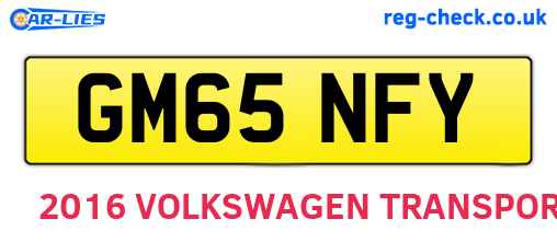 GM65NFY are the vehicle registration plates.