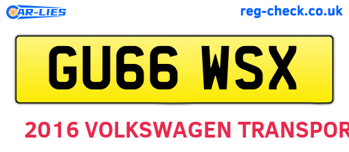 GU66WSX are the vehicle registration plates.