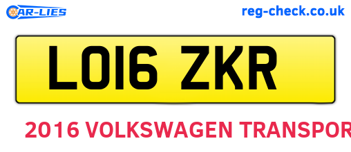 LO16ZKR are the vehicle registration plates.
